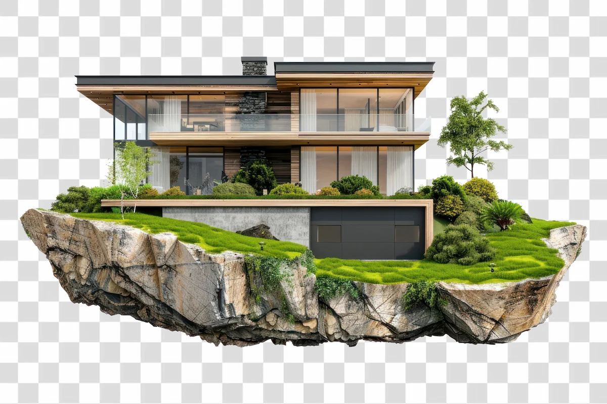 Rumah Tanah Miring Berkonsep Kantilever